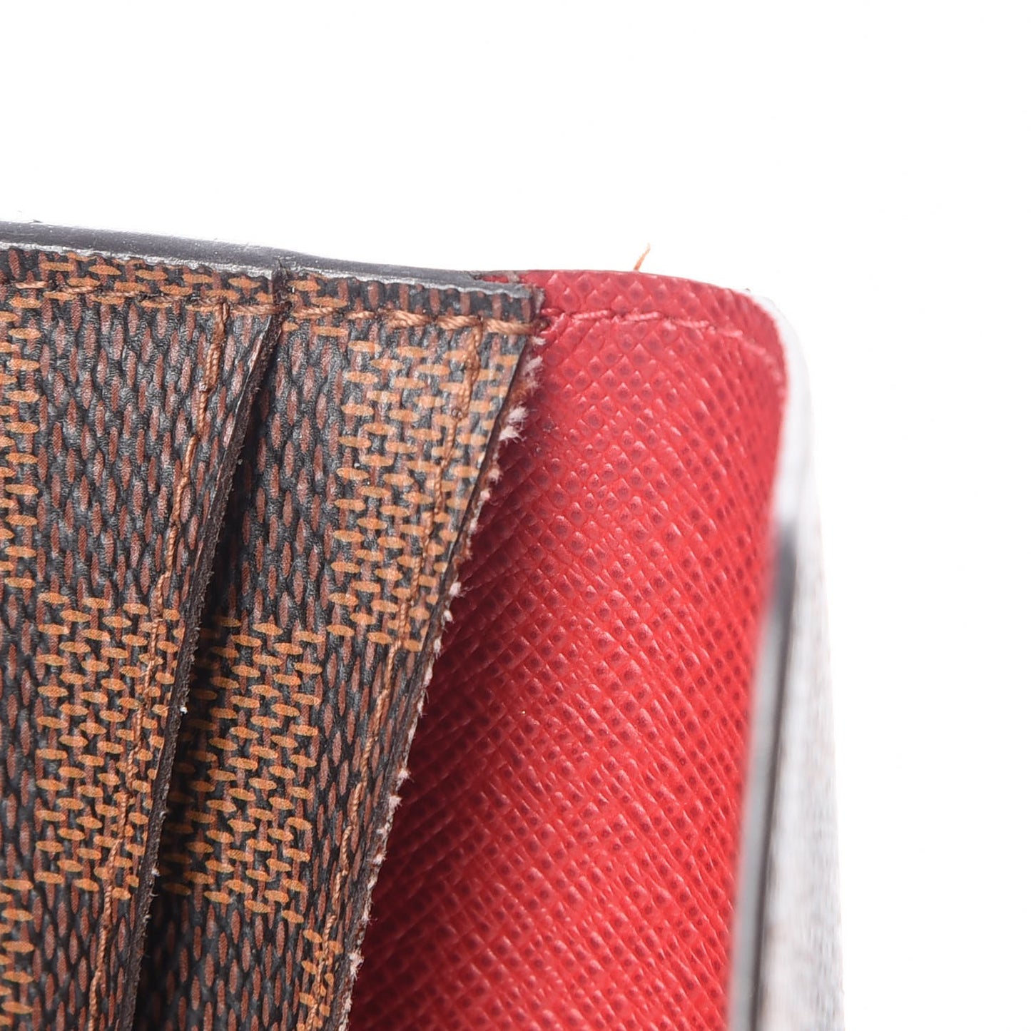 Damier Ebene Josephine Wallet Red
