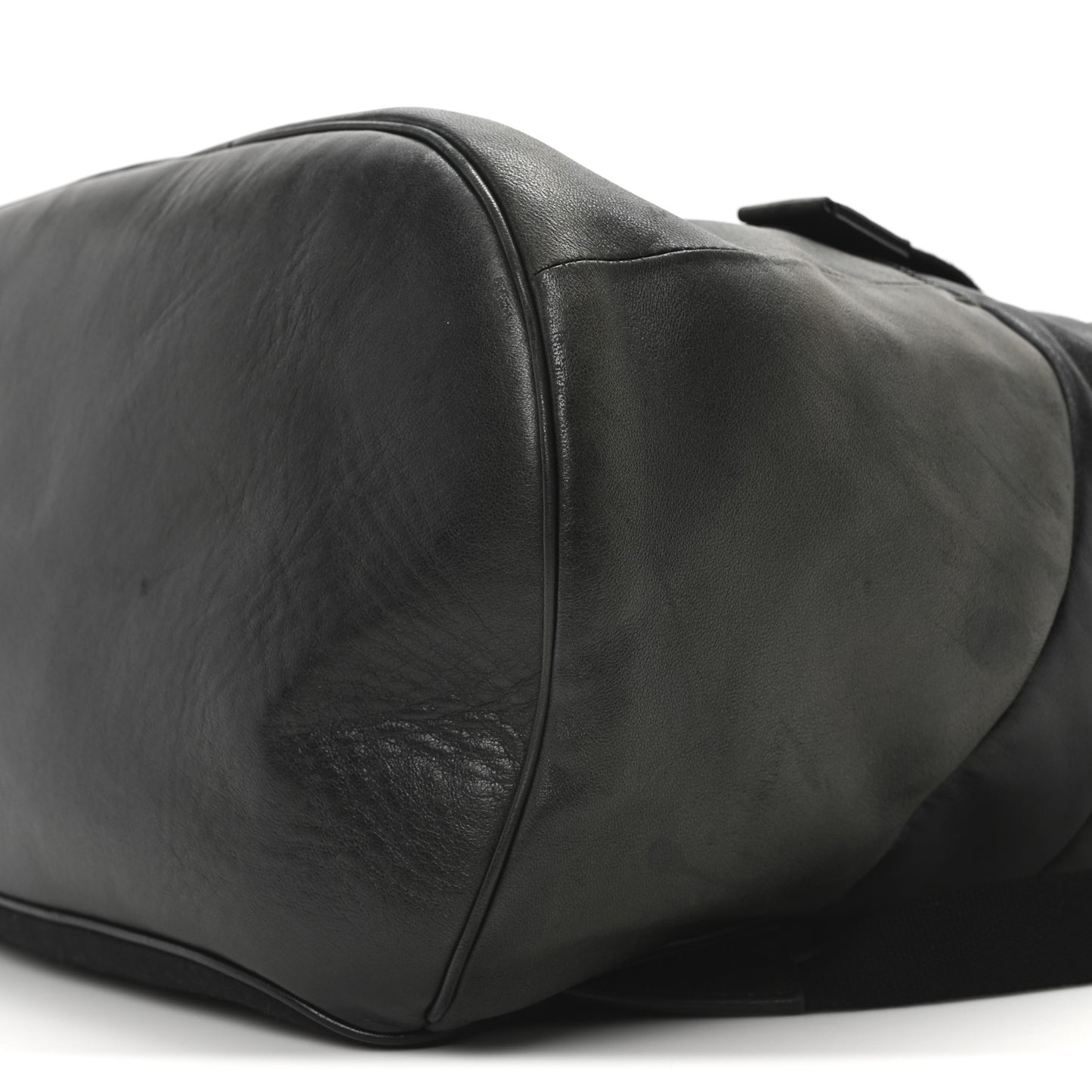 Calfskin Logo Debossed Backpack Black