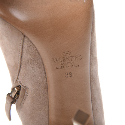 Valentino Garavani Suede Stretch Pointed Toe Mid Calf Boots 39 Skin Sorbet 10 of 10