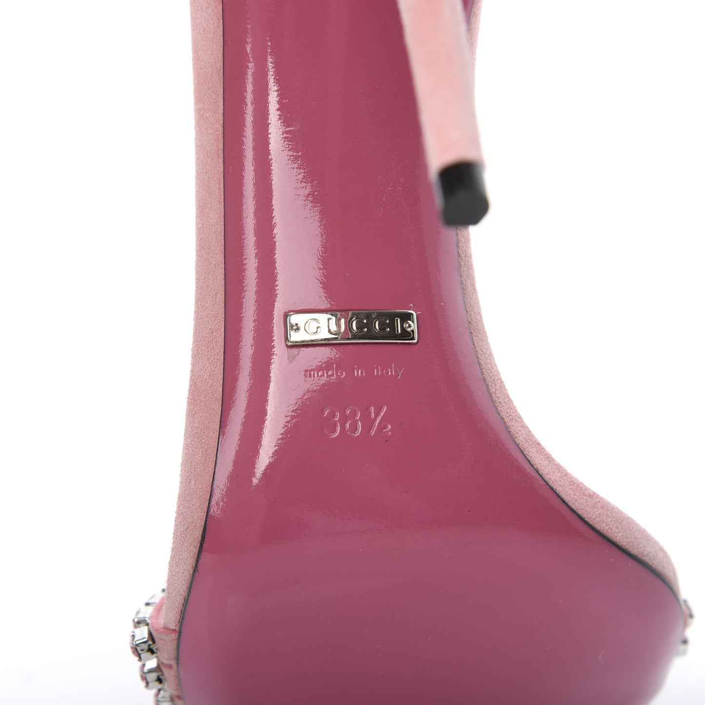 Kid Scamosciato Crystal Ankle Strap High Heel Sandals 38.5 Light Rose Light Peonia