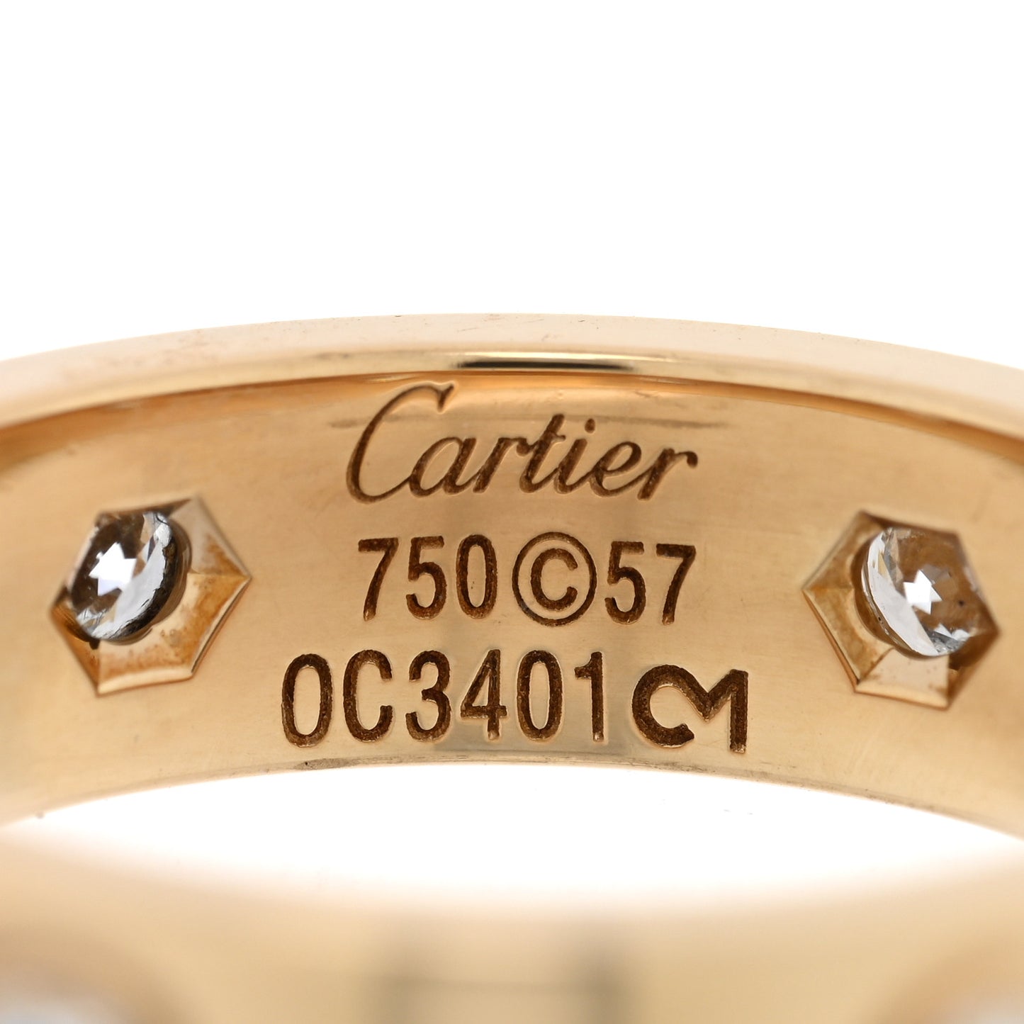 18K Yellow Gold Gold 6 Diamond 5.5mm LOVE Ring 57 8