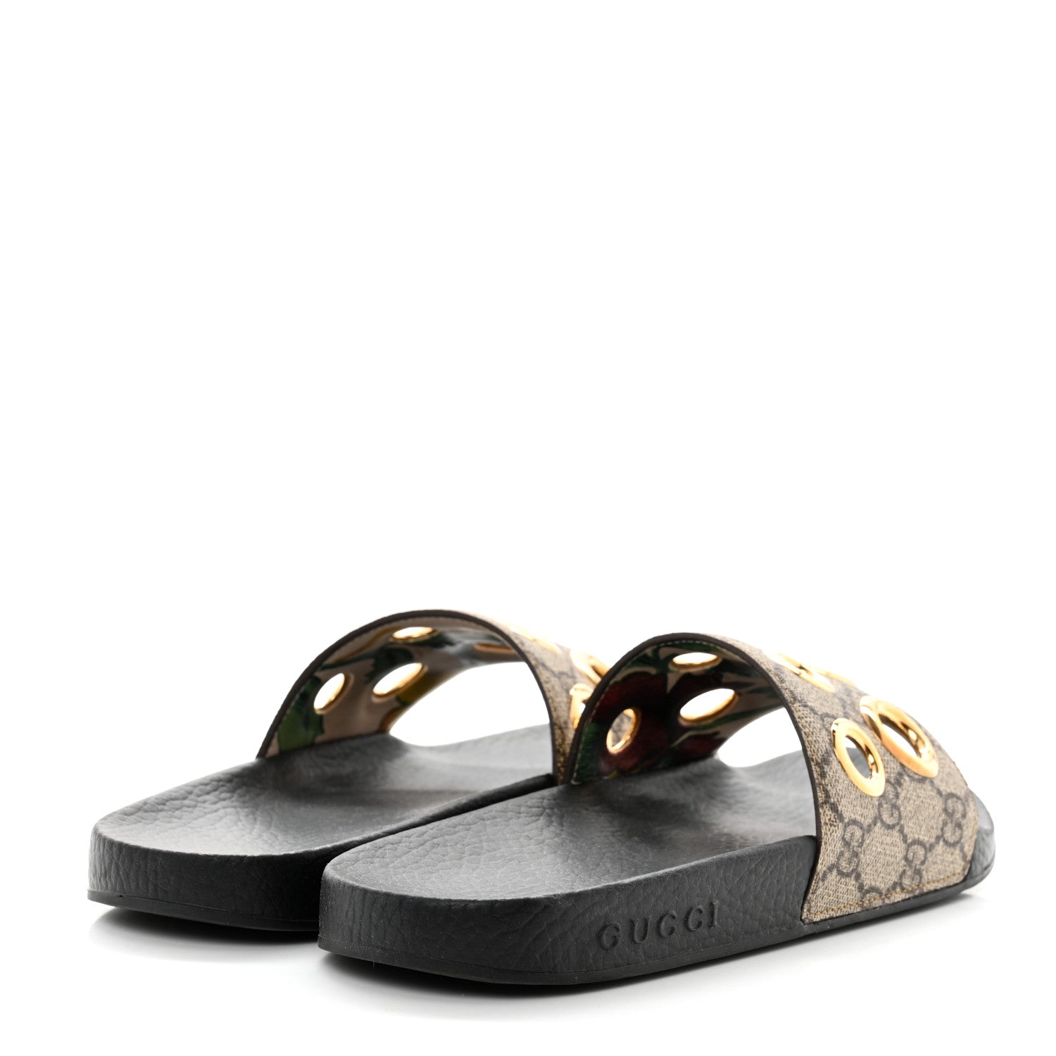 Gucci GG Supreme Monogram Slide Sandals 38 Beige 4 of 9