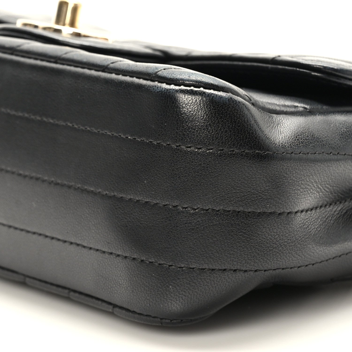 Chanel Lambskin Chevron Quilted Mini Rectangular Flap Black 9 of 9