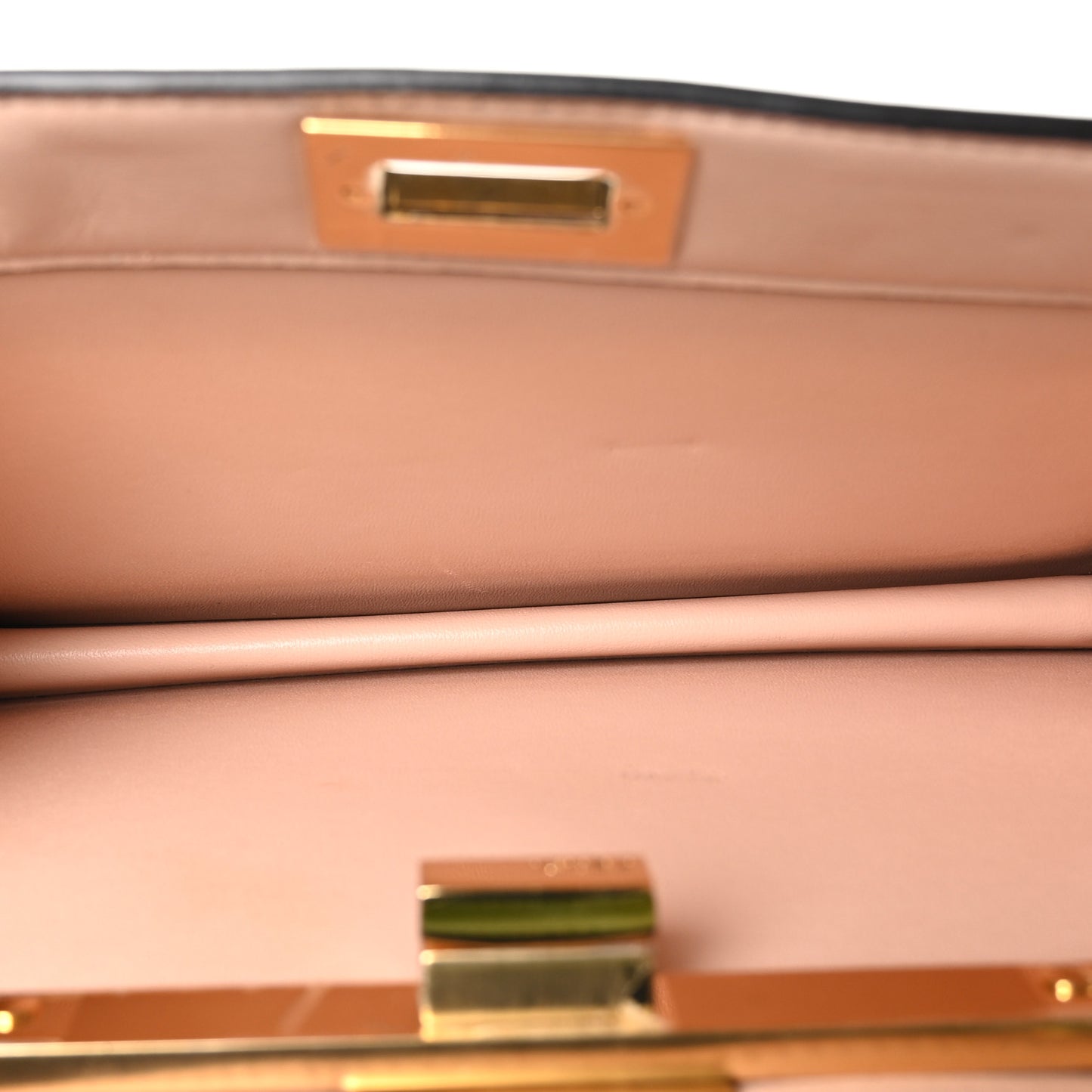 Vitello King Luxor Shiny Nappa Peekaboo I SEE U East West Satchel Verde Light Rose