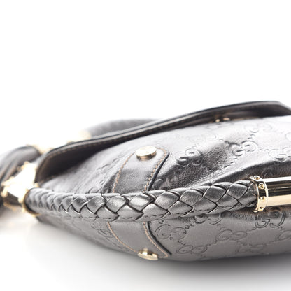 Gucci Guccissima Small Britt Tassel Shoulder Bag Silver 7 of 9
