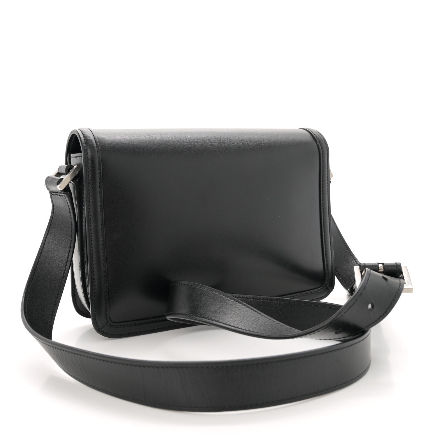 Saint Laurent Box Calfskin Monogram Medium Solferino Satchel Black 3 of 13