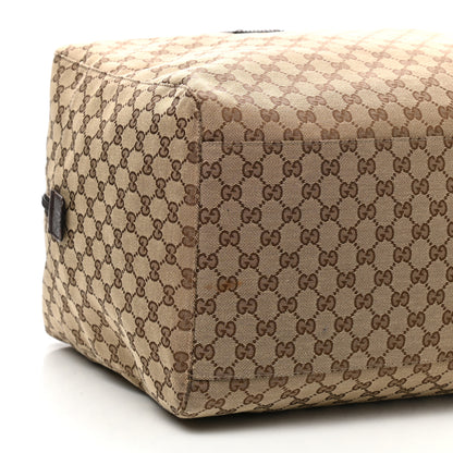 Gucci GG Monogram Web Large Collapsible Carry On Duffle Beige Brown 8 of 11