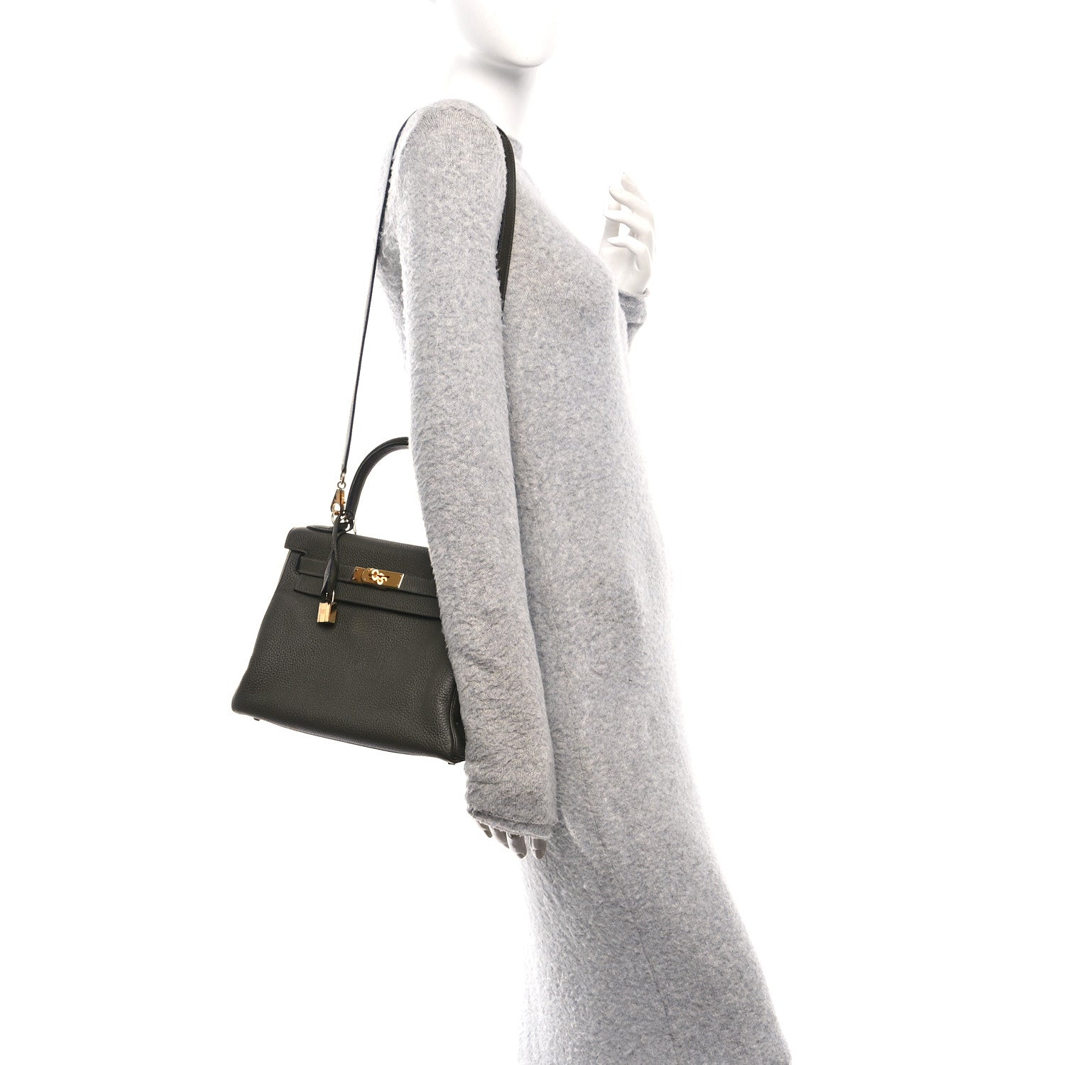 Hermes Togo Kelly Retourne 28 Vert De Gris 2 of 11