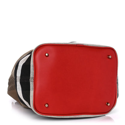 Burberry Canvas Mega Check Medium Ashby Hobo Cadmium Red 5 of 15