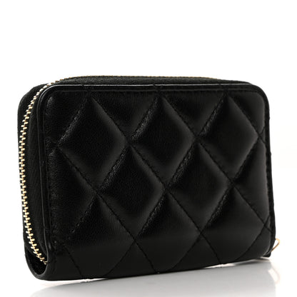 Chanel Lambskin Quilted French New Wave Zip Coin Purse Black 3 of 8