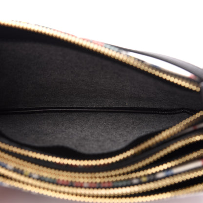 Celine Tartan Felt Plaid Small Trio Crossbody Bag Red Blue 6 of 11