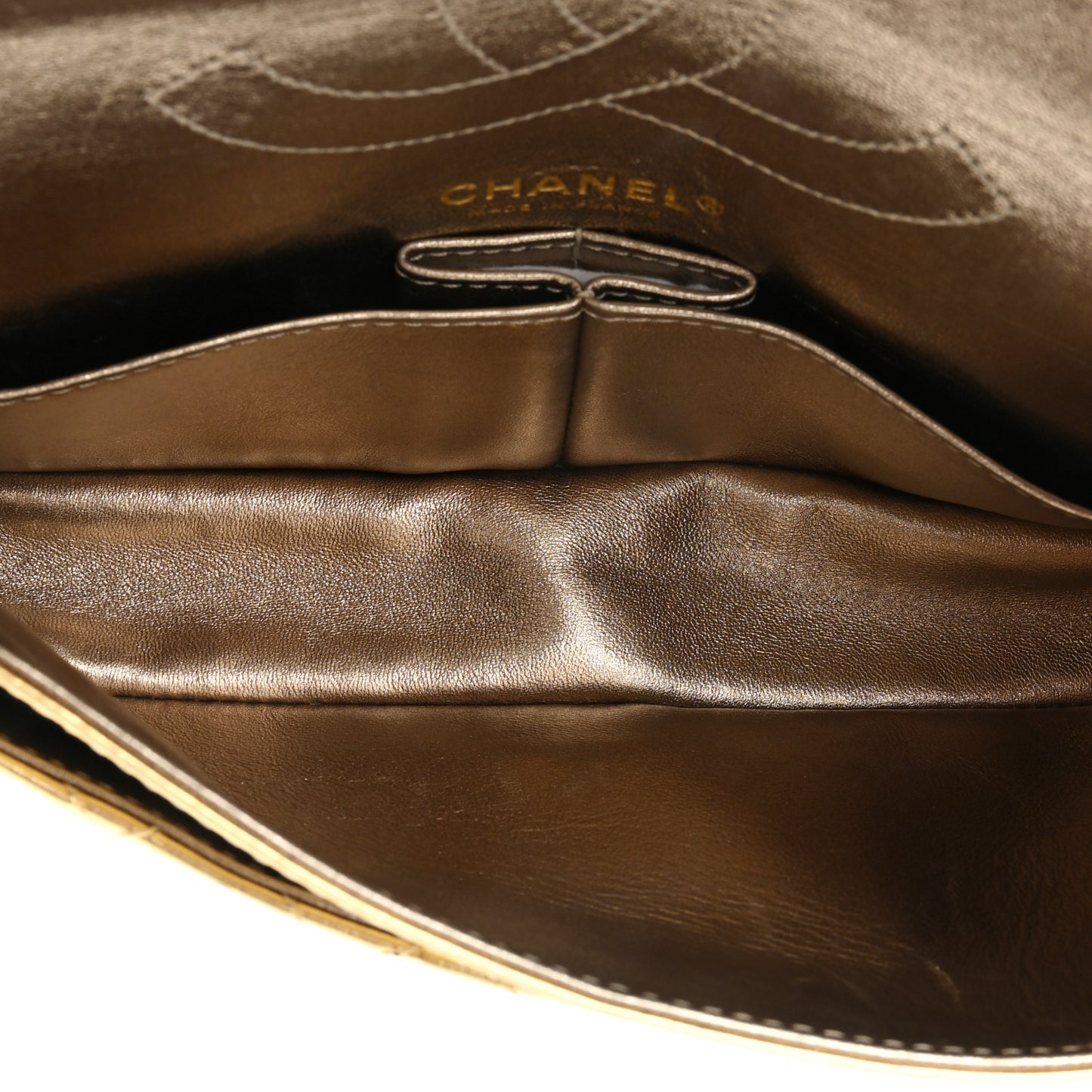 Metallic Aged Calfskin Quilted 2.55 Reissue 225 Flap Gold