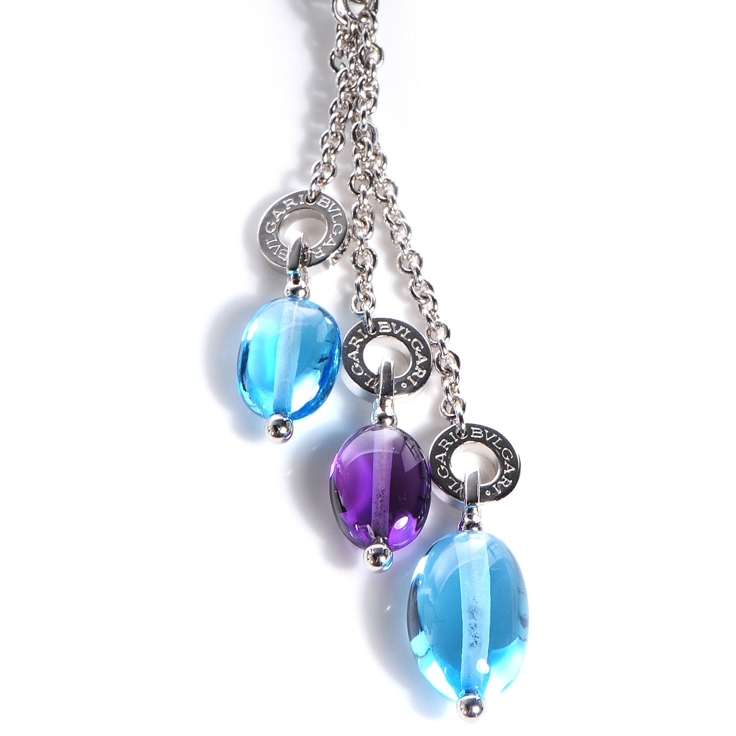 Bulgari BVLGARI 18K White Gold Amethyst Blue Topaz B.Zero1 Necklace 6 of 7