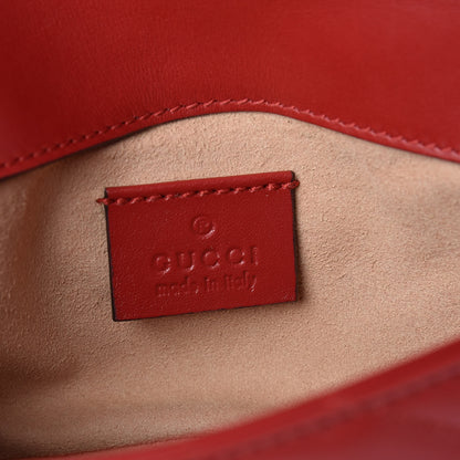 Gucci Calfskin Matelasse Super Mini GG Marmont Shoulder Bag Hibiscus Red 6 of 12