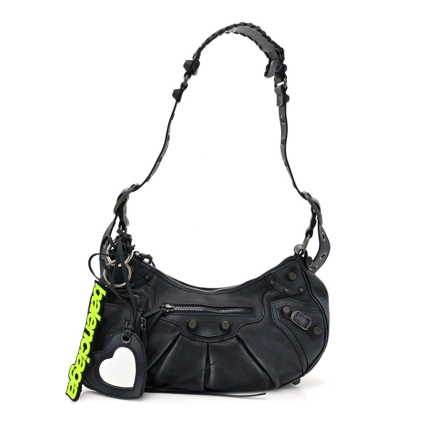 Used Calfskin Small Le Cagole Shoulder Bag Navy