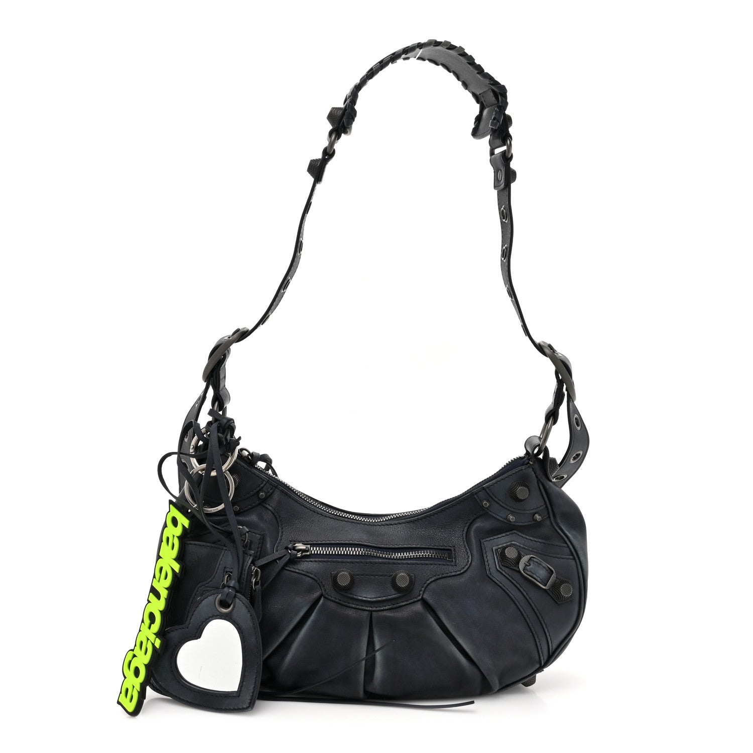 Balenciaga Used Calfskin Small Le Cagole Shoulder Bag Navy 1 of 14