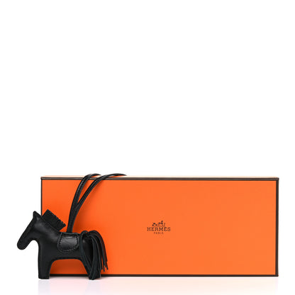 Hermes Milo Lambskin Grigri Rodeo Horse Bag Charm PM So Black 4 of 4