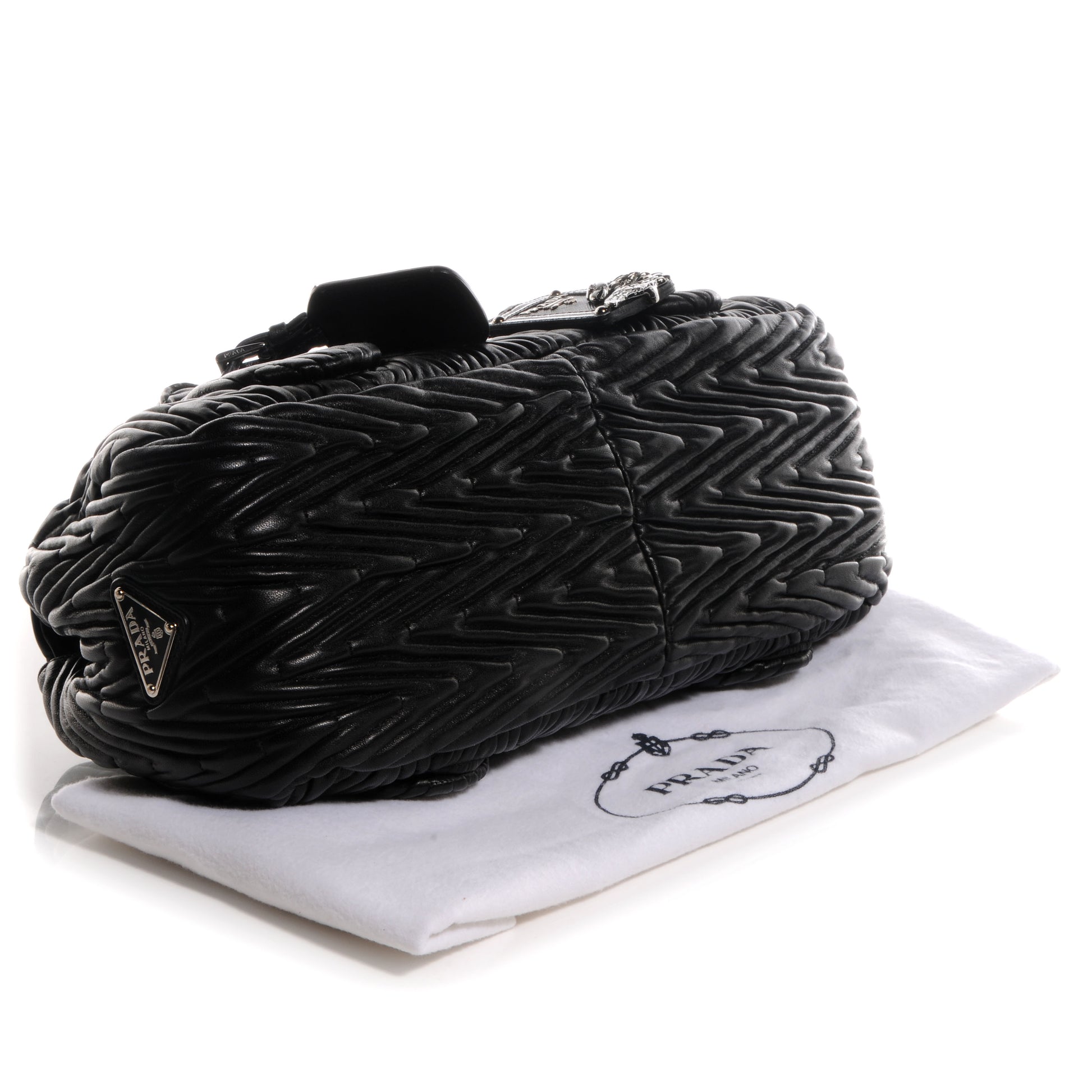 Prada Nappa Chevron Bag Nero Black 5 of 10