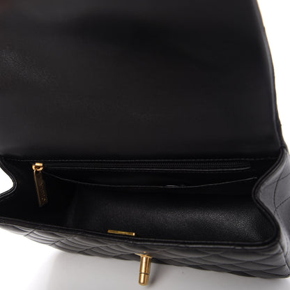 Chanel Lambskin Quilted Mini Top Handle Rectangular Flap Black 5 of 11