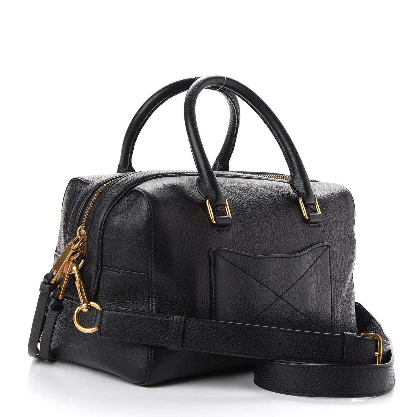 Calfskin Recruit Bauletto Satchel Tote Bag Black