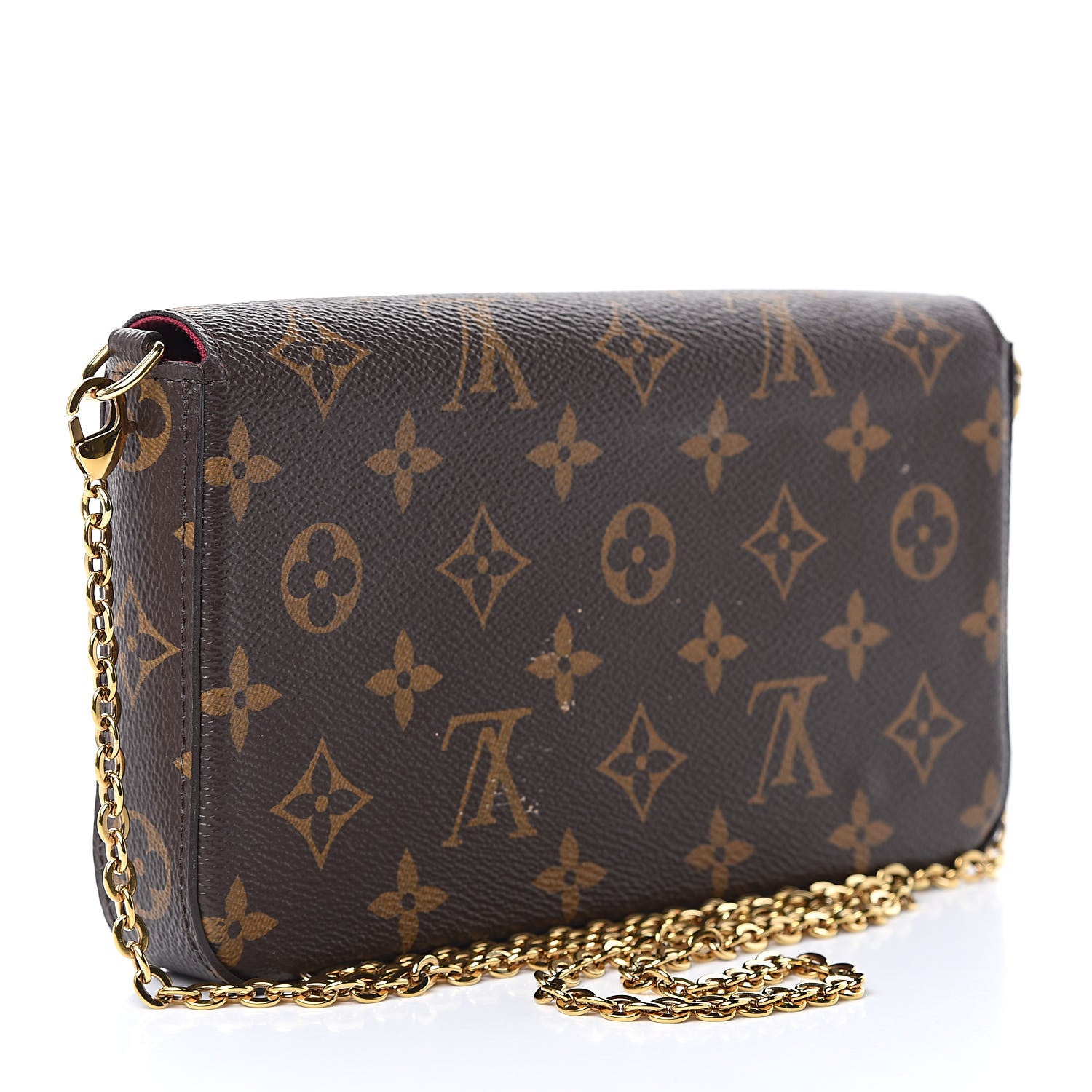 Louis Vuitton Monogram Pochette Felicie Chain Wallet Fuchsia 3 of 10