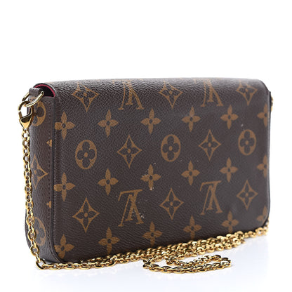 Louis Vuitton Monogram Pochette Felicie Chain Wallet Fuchsia 3 of 10