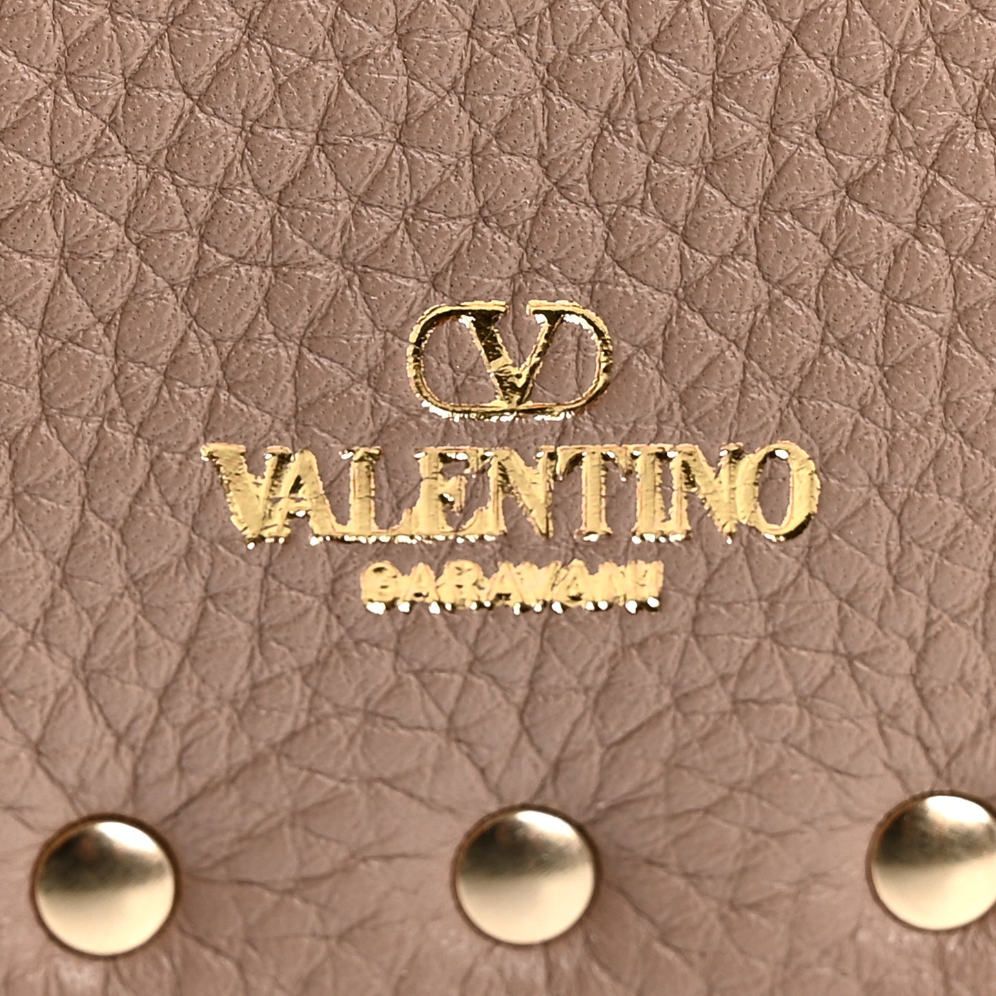 Vitello Medium Rockstud Envelope Flat Wristlet Pouch Poudre