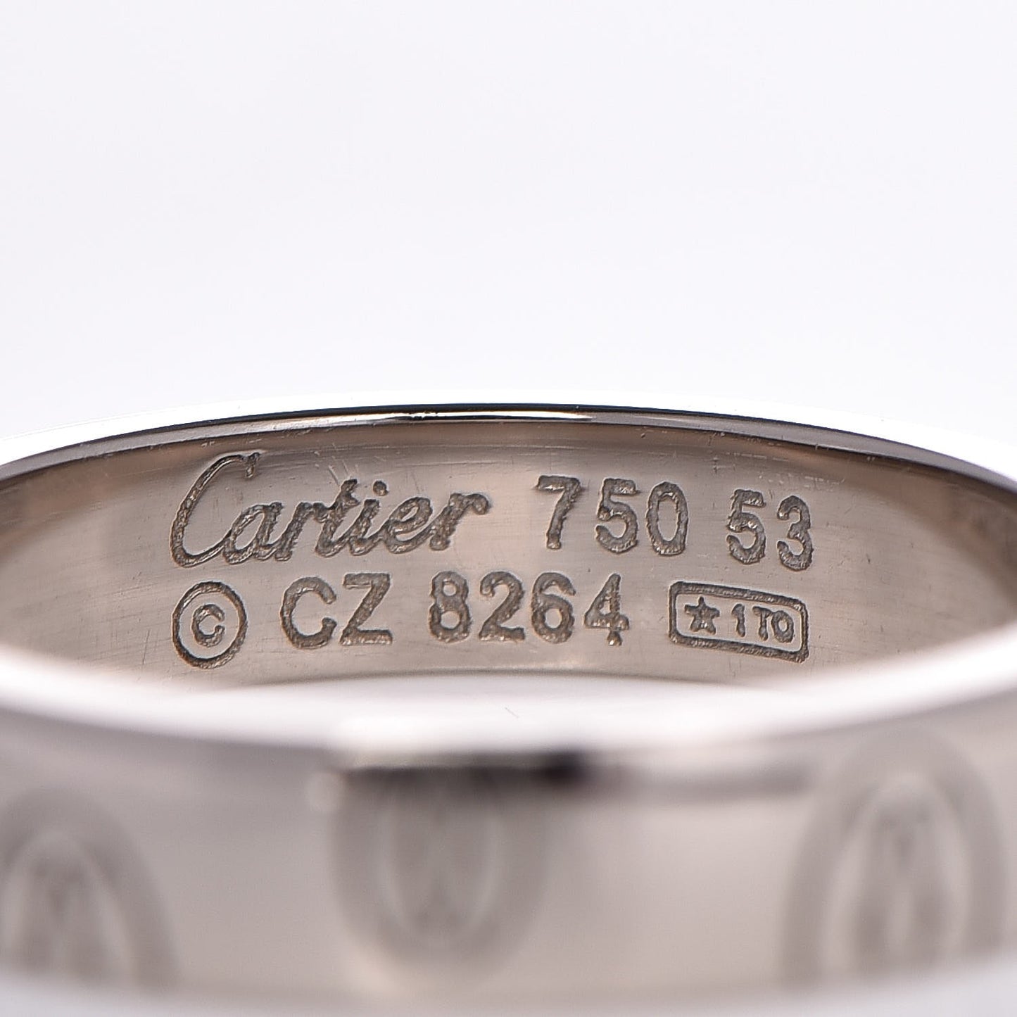 18K White Gold Happy Birthday 4mm Band 53 6.5