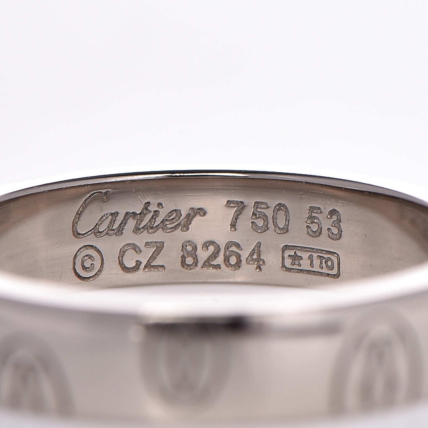 Cartier 18K White Gold Happy Birthday 4mm Band 53 6.5 3 of 3