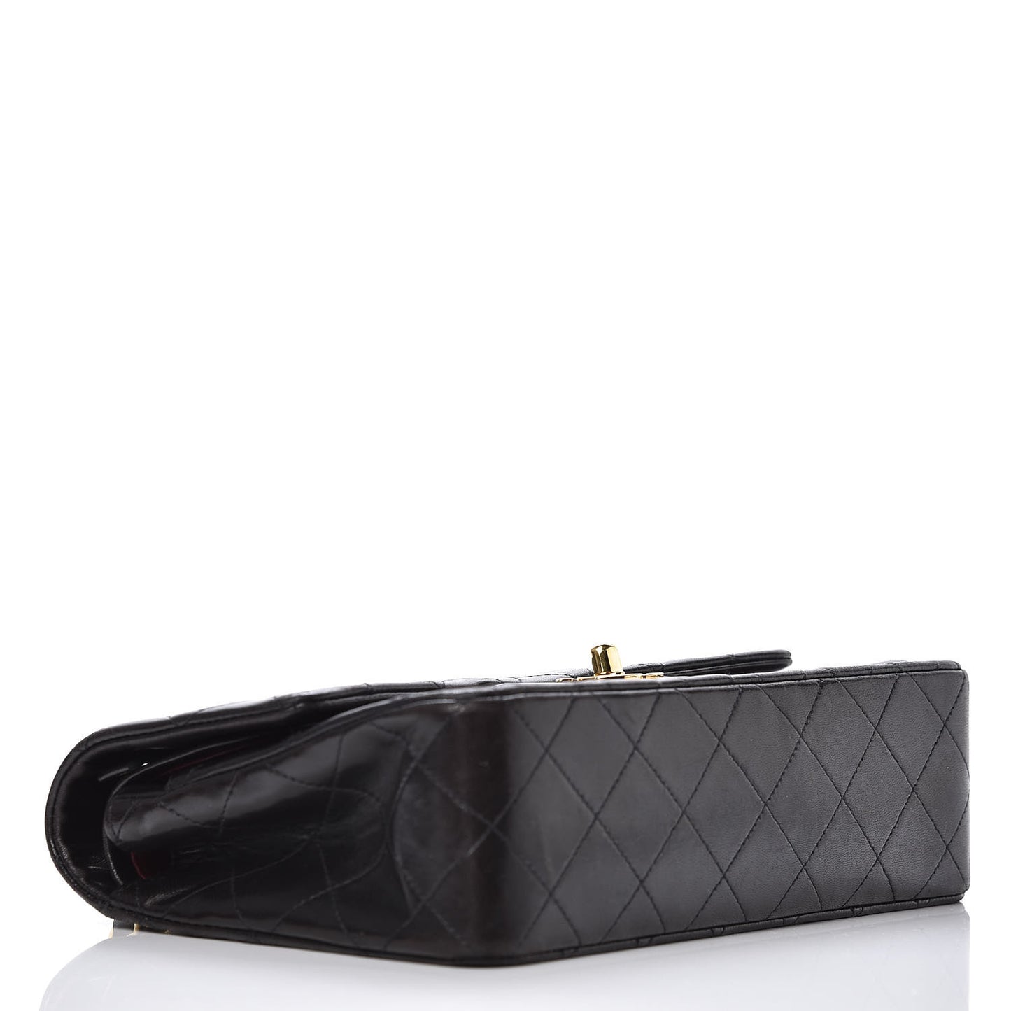 Lambskin Quilted Small Double Flap Black