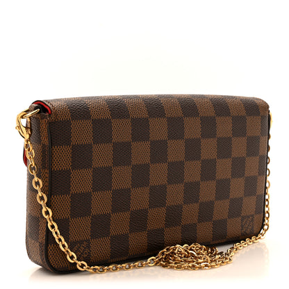 Louis Vuitton Damier Ebene Pochette Felicie Chain Wallet 4 of 14