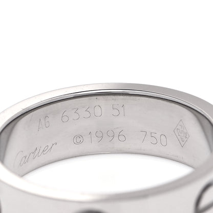 Cartier 18K White Gold 5.5mm LOVE Ring 51 5.75 4 of 4