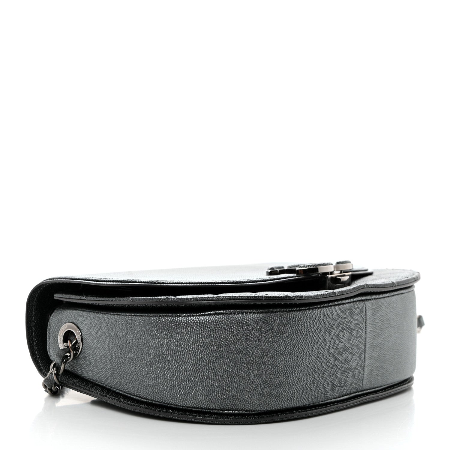 Chanel Metallic Caviar Quilted Medium Coco Curve Messenger Flap Black Ruthenium 4 of 10