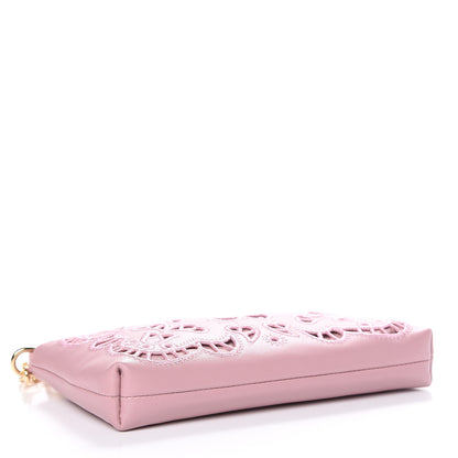Dolce & Gabbana Lambskin Embroidered Laser Cut Micro Crossbody Pochette Rose Poudre 4 of 11