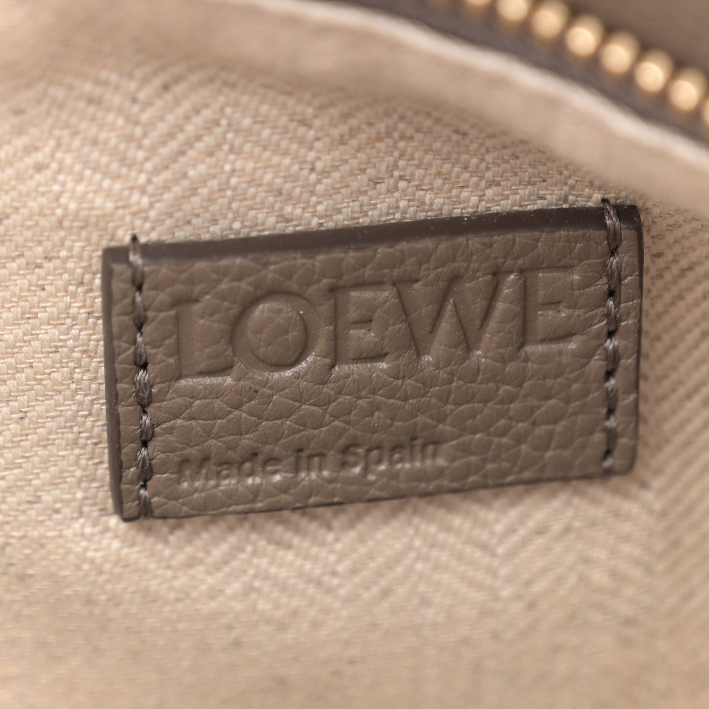 Soft Grained Small Puzzle Edge Bag Taupe