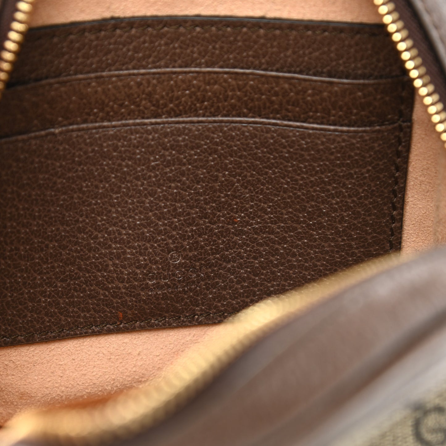 GG Supreme Monogram Web Ophidia Circle Wristlet Beige New Acero