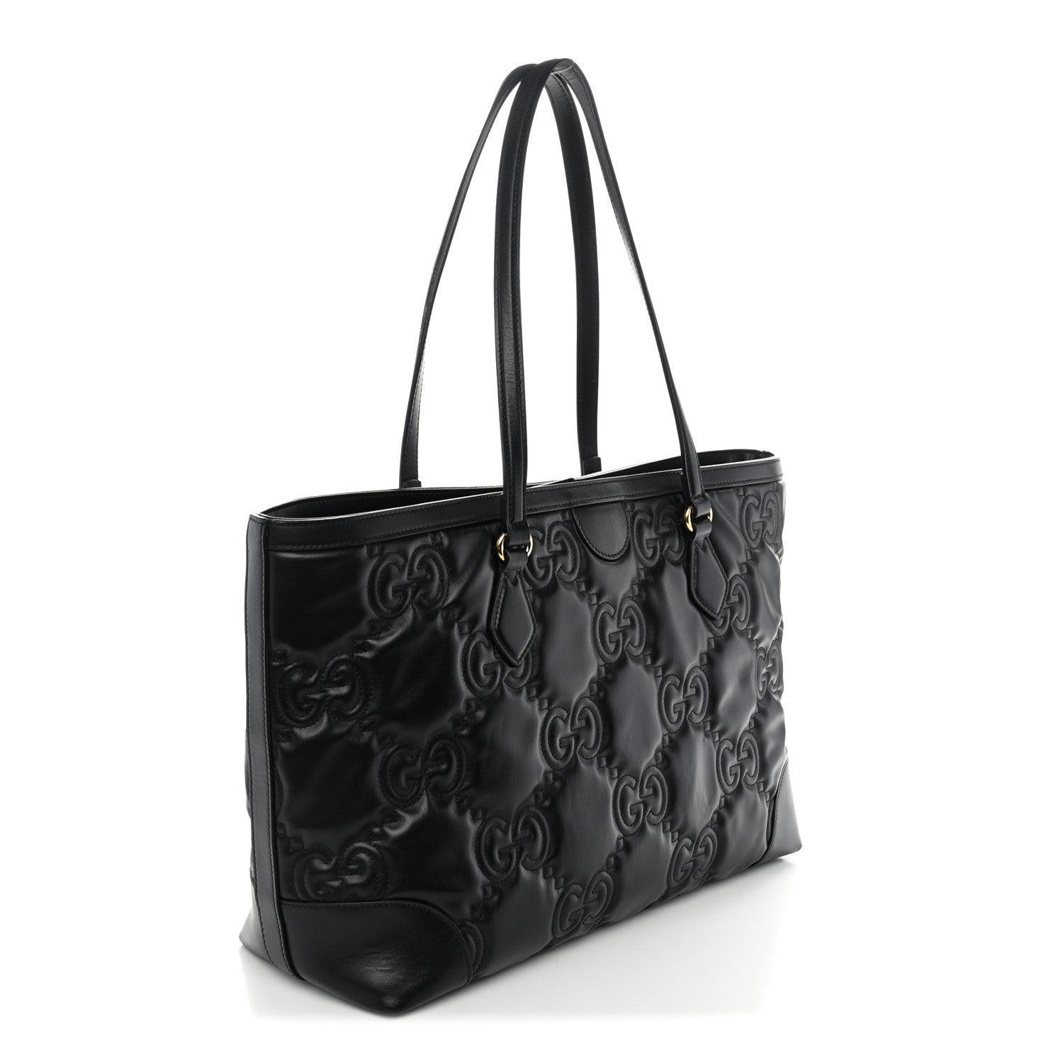 Gucci Calfskin GG Matelasse Medium Ophidia Shopping Tote Black 2 of 10