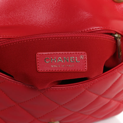 Chanel Lambskin Quilted Small Lacquered Chain Flap Red 5 of 9