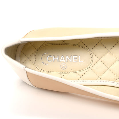 Chanel Fantasy Goatskin CC Mocassin Loafers 38.5 Beige White 9 of 10