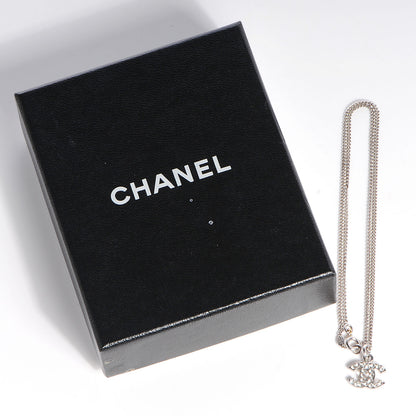 Chanel Crystal CC Timeless Necklace Silver 10 of 10
