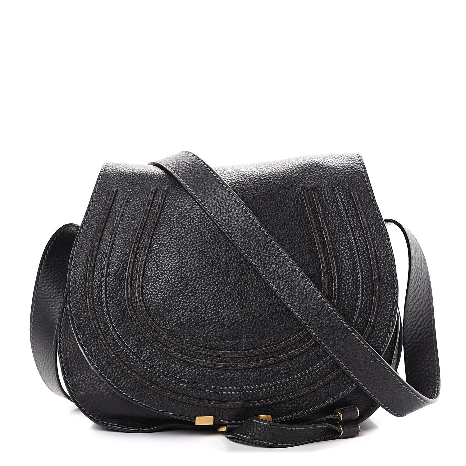 Chloe Calfskin Medium Marcie Round Crossbody Bag Black 1 of 10