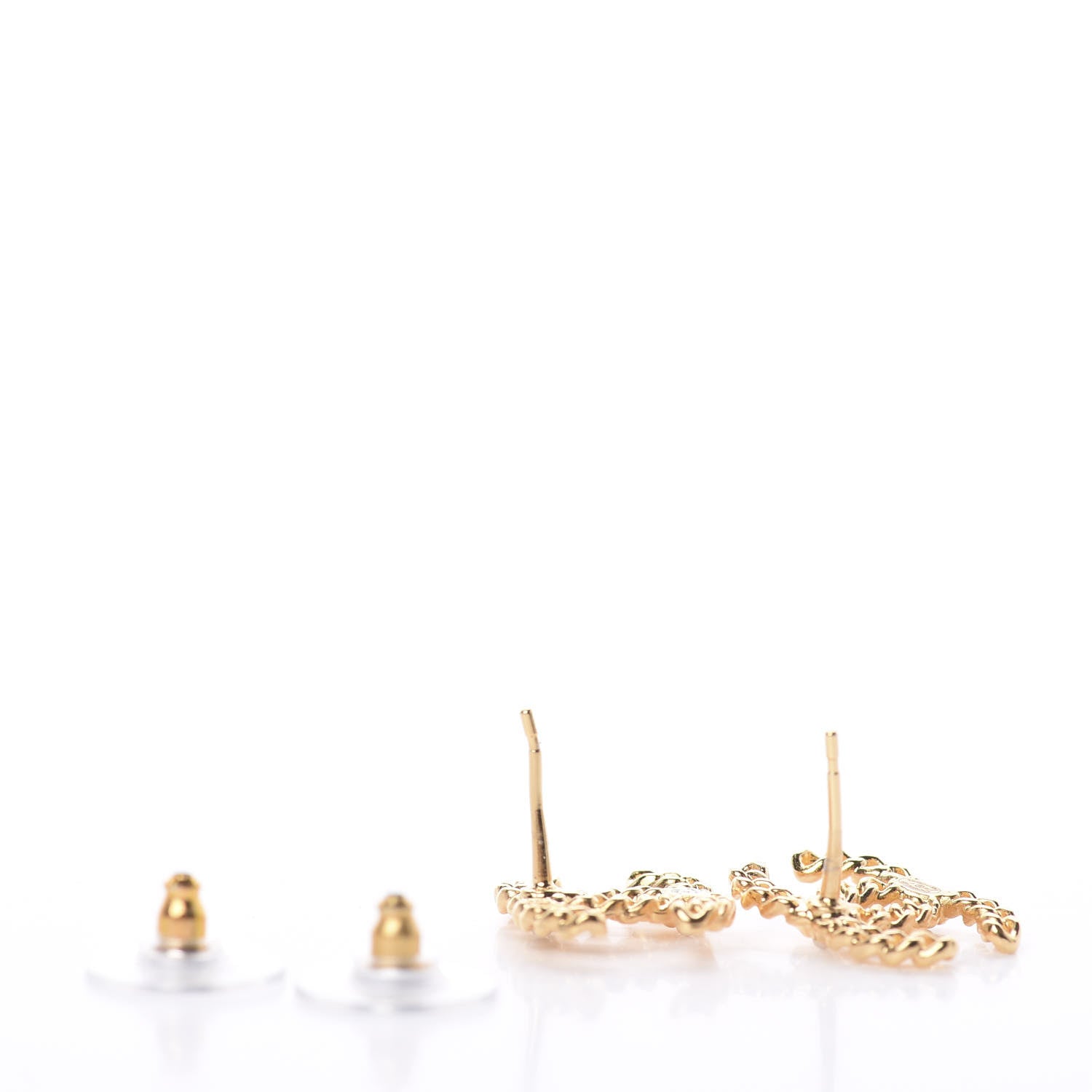 Chanel Chain Pearl CC Earrings Gold 3 of 4