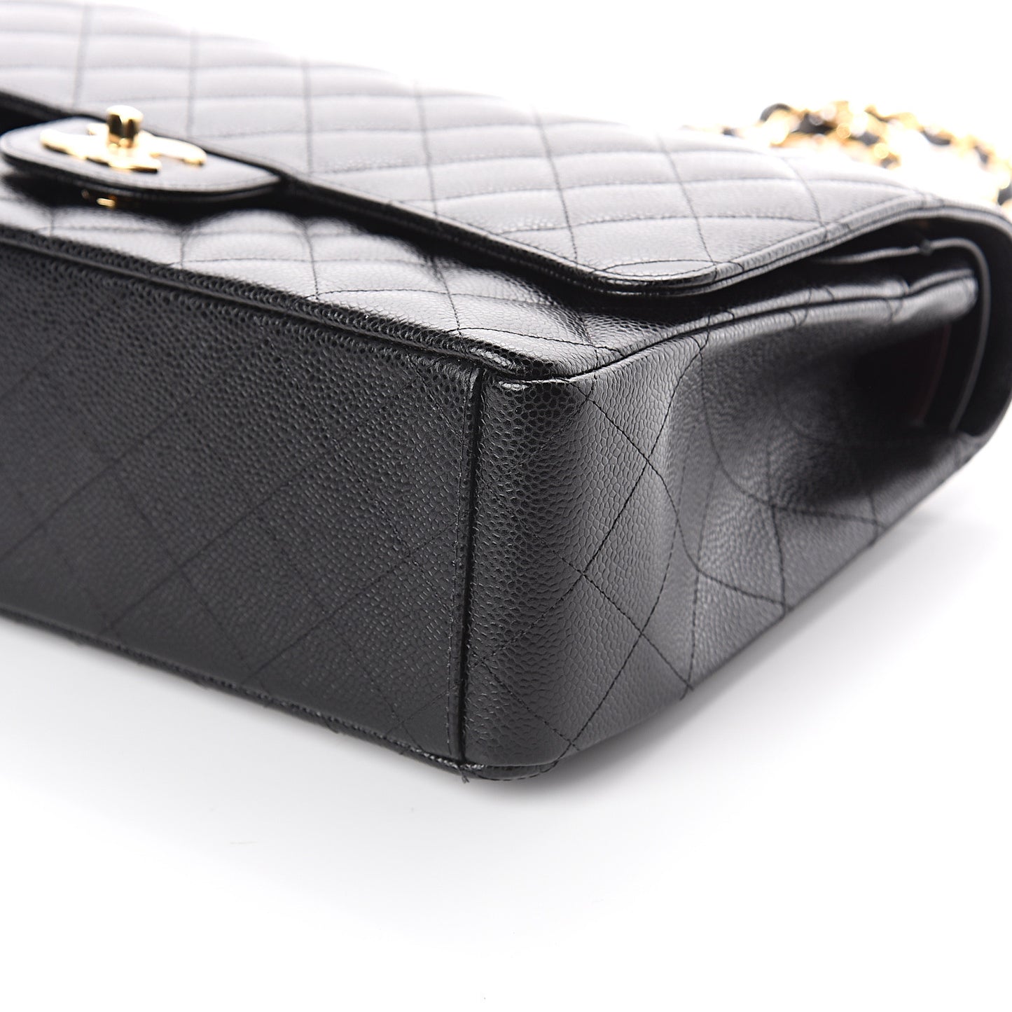 Caviar Quilted Maxi Double Flap Black