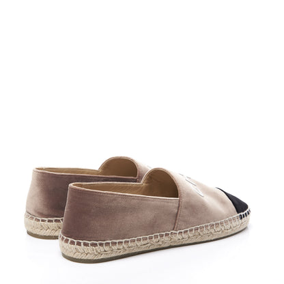 Chanel Velvet Logo Espadrilles 38 Beige Black 4 of 11