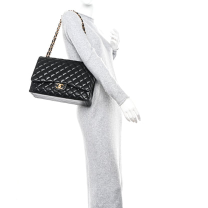 Chanel Lambskin Quilted Maxi Double Flap Black 2 of 13