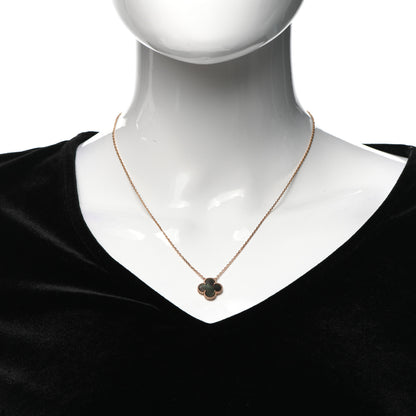 Van Cleef & Arpels 18K Rose Gold Gray Mother of Pearl Vintage Alhambra Pendant Necklace 2 of 8