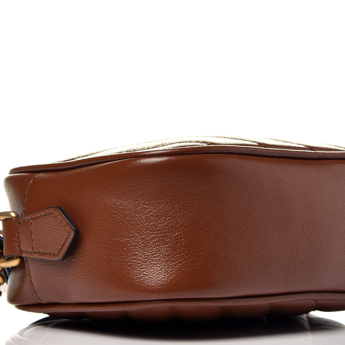 Glazed Calfskin Matelasse Diagonal Mini GG Marmont Chain Shoulder Bag Cuir