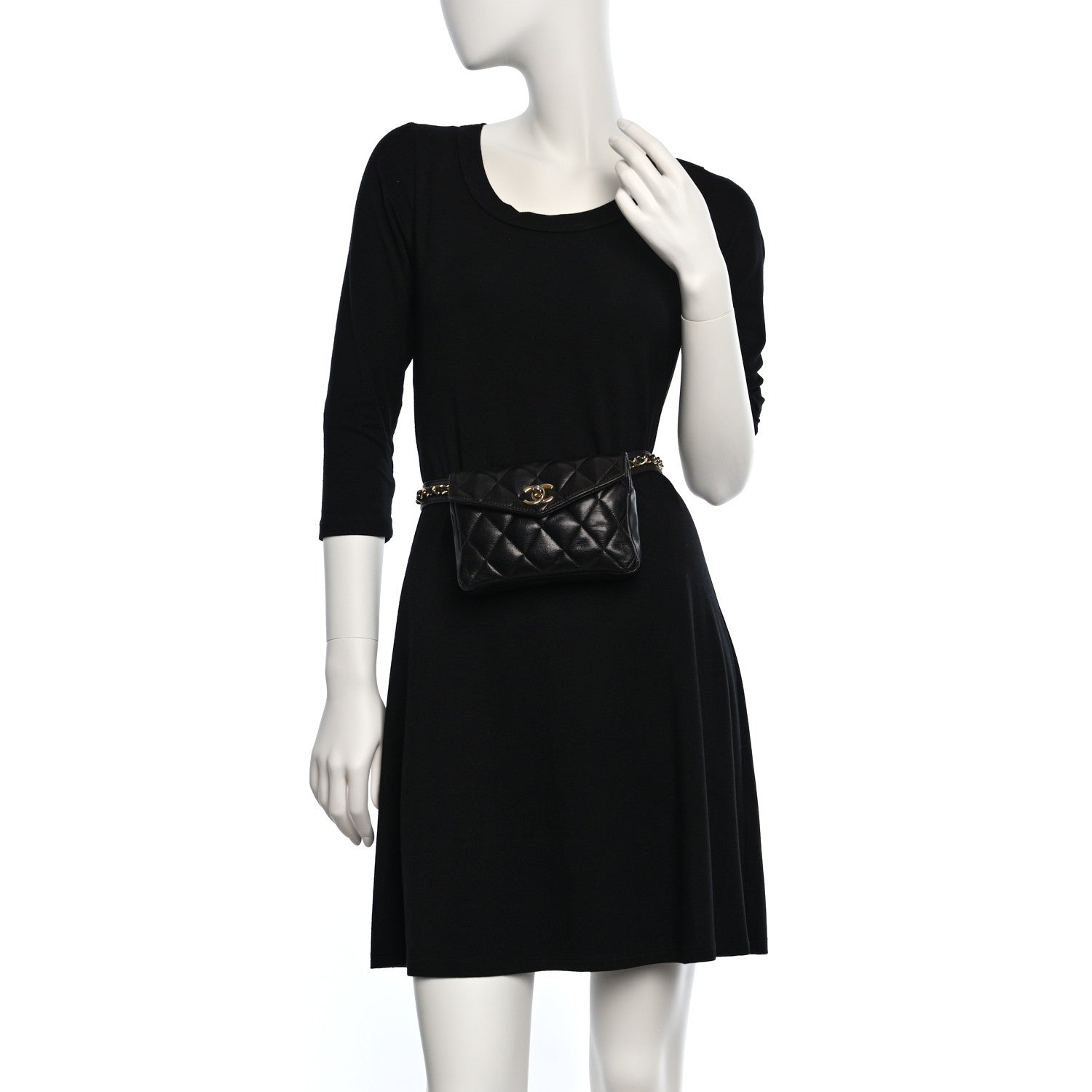 Chanel Lambskin Quilted Flap Waist Belt Bag 75 30 Black 2 of 19