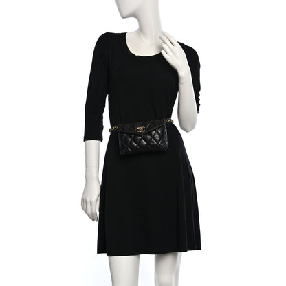 Chanel Lambskin Quilted Flap Waist Belt Bag 75 30 Black 2 of 19