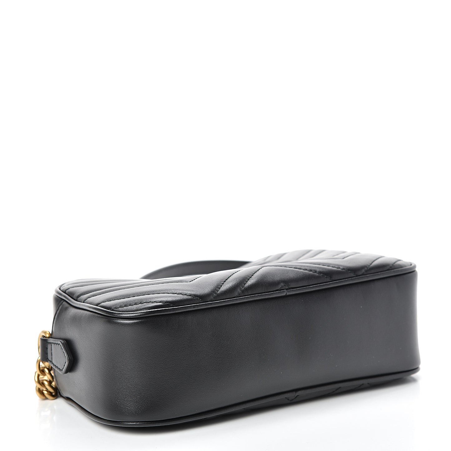 Calfskin Matelasse Small GG Marmont Chain Shoulder Bag Black